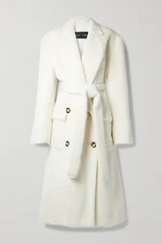 Proenza Schouler - Belted Double-breasted Alpaca And Wool-blend Coat - Ecru