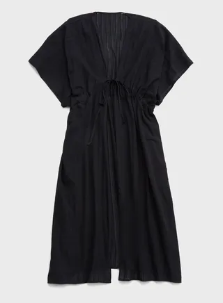 Cape Sleeve Ruched Tie Detail Beachwear Kimono