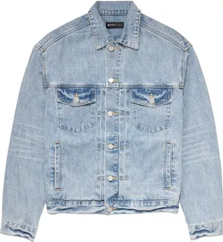Logo-Print Oversized Denim Jacket