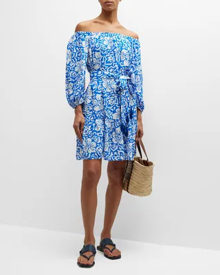 Hibiscus Off-Shoulder Mini Dress