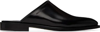 Ferragamo Black Square Toe Slippers