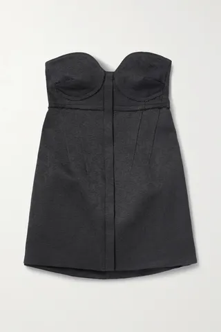 Proenza Schouler - Strapless Cotton And Wool-blend Twill Tunic - Blue