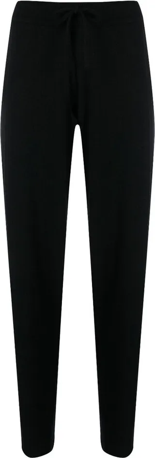 Black Jo Straight-Leg Cashmere Trousers