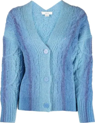 cable knit V-neck cardigan