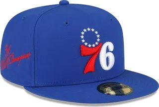 Men's New Era Royal Philadelphia 76ers 3x Nba Finals Champions Dual-Tone Logo 59FIFTY Fitted Hat