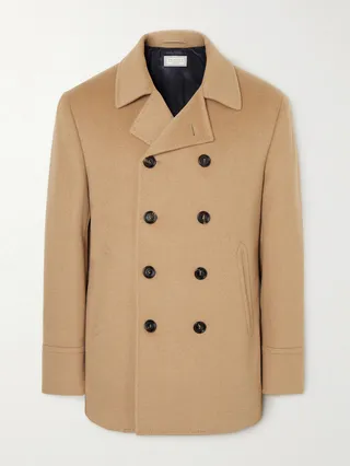 Double-Breasted Camel Hair Peacoat
