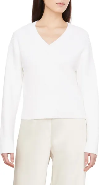 Drop Shoulder V-Neck Sweater