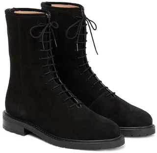 Suede combat boots