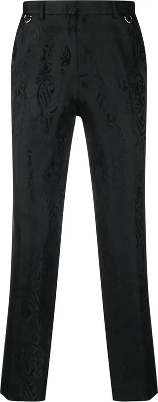 Jacquard Slim-Fit Tailored Trousers