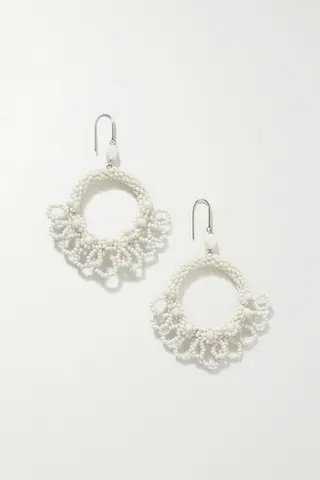 Isabel Marant - Beaded Silver-tone Hoop Earrings - Gold