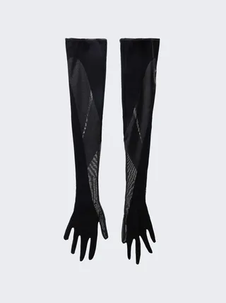 X Mugler Flock Shaping Gloves Black