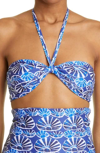 Shell Print Reversible Bandeau Bikini Top