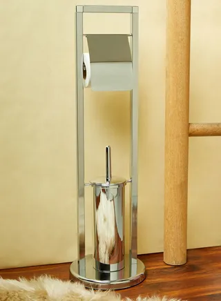 Chrome Toilet Brush & Roll Holder
