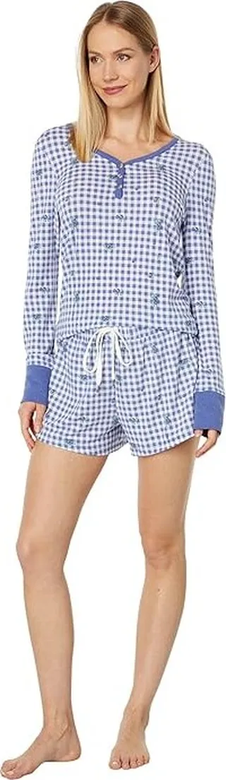 Honeydew Intimates Star Seeker Brushed Jersey Short Set (Dusk Gingham) Women's Pajama Sets