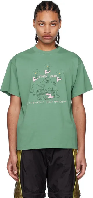 Brain Dead Green 'New Reality' T-Shirt