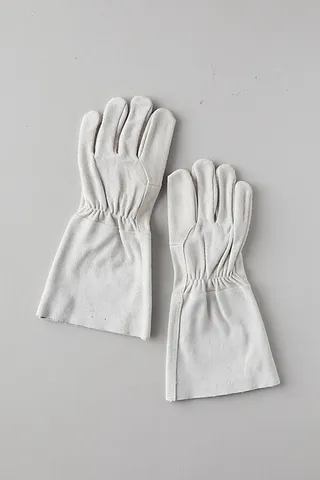 Suede Gauntelt Garden Gloves White