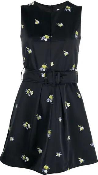 Embroidered Sleeveless Mini Dress