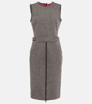 Ginnata houndstooth virgin wool dress