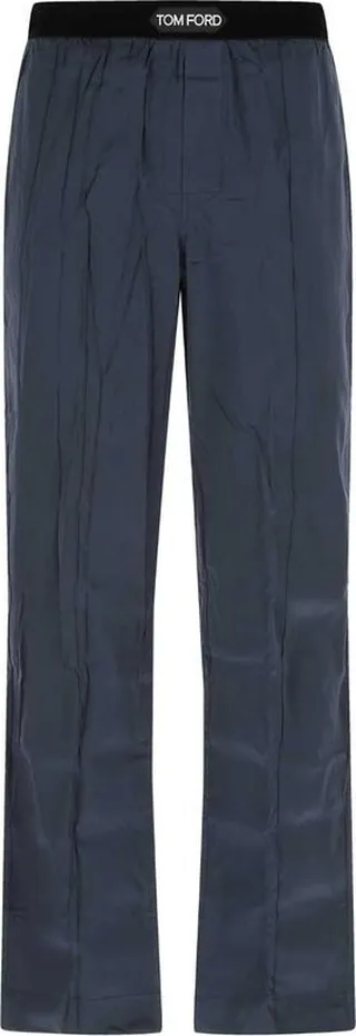 Tom Ford Logo Waistband Satin Pajama Trousers