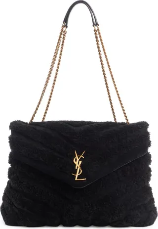 Medium Loulou Genuine Shearling Shoulder Bag