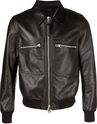 Zip-Up Leather Jacket