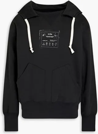 Printed French cotton-terry hoodie