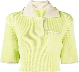 Le polo ribbed knit top