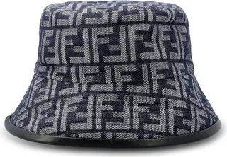 Fendi FF Motif Jacquard Denim Bucket Hat