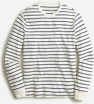 Long-sleeve cotton T-shirt in stripe