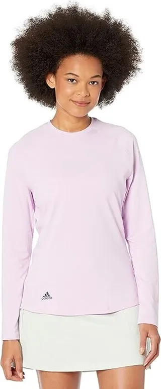 adidas Golf Long Sleeve Crew (Bliss Lilac) Women's Clothing