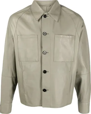 Long-Sleeve Leather Jacket