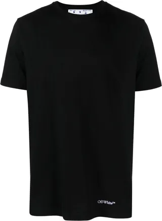 OFF-WHITE- Scribble Diagonal Cotton T-shirt