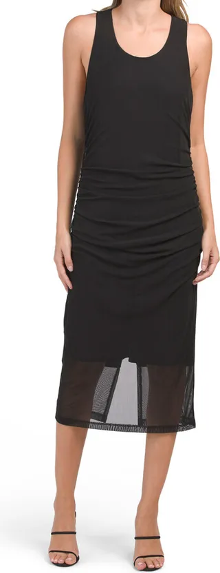 Fitted Tank Dress With Ruching Detail
