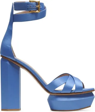 Balmain Satin Ava Platform Sandals 120