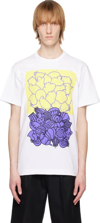 Comme des Garçons Homme Deux White Printed T-Shirt