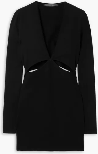 Cutout stretch-knit mini dress