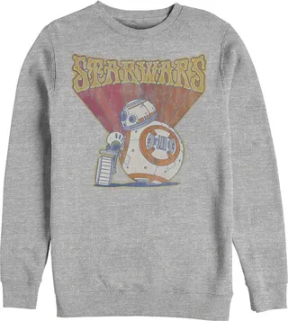 Men's Star Wars: The Rise of Skywalker Groovy Droid Duo Sweatshirt - Athletic Heather - X Large