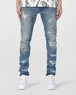 Men's Distressed Repair Jeans
