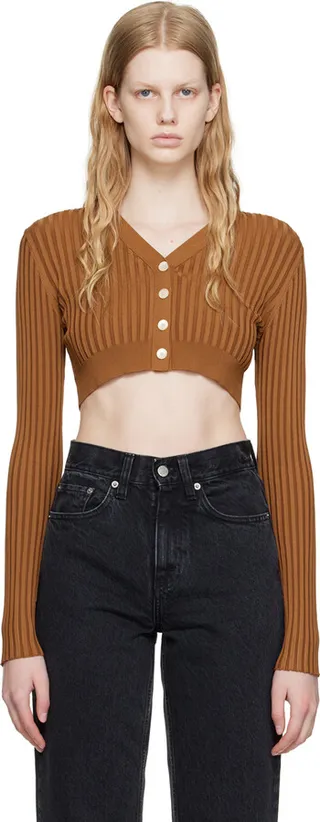HOPE Brown Cropped Cardigan