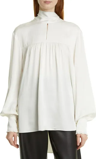 Alba Balloon Sleeve Turtleneck Blouse