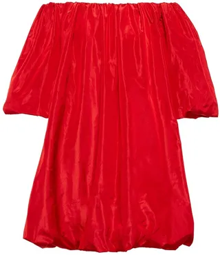 Off-shoulder silk taffeta minidress