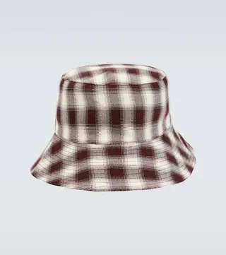 Checked bucket hat