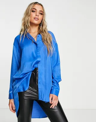 Vila long sleeve shirt in blue