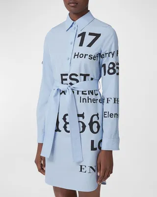 Kari Horseferry Print Belted Shirtdress