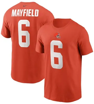 Men's Baker Mayfield Orange Cleveland Browns Name and Number T-shirt