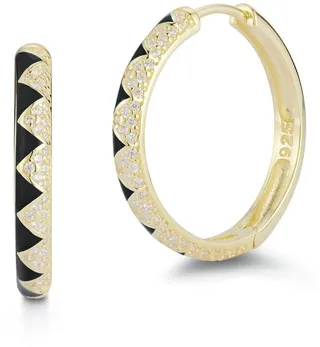 CZ Detail Hoop Earrings