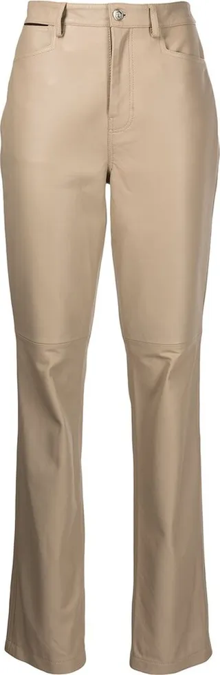 Straight-Leg Leather Trousers