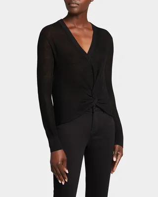 Soren V-Neck Twisted-Hem Sweater
