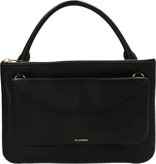 Jil Sander Logo Printed Zipped Tote Bag