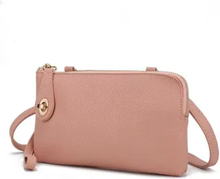 MKF Collection by Mia K Noelle Vegan Leather Women’s Crossbody And Wristlet Bag - Pink